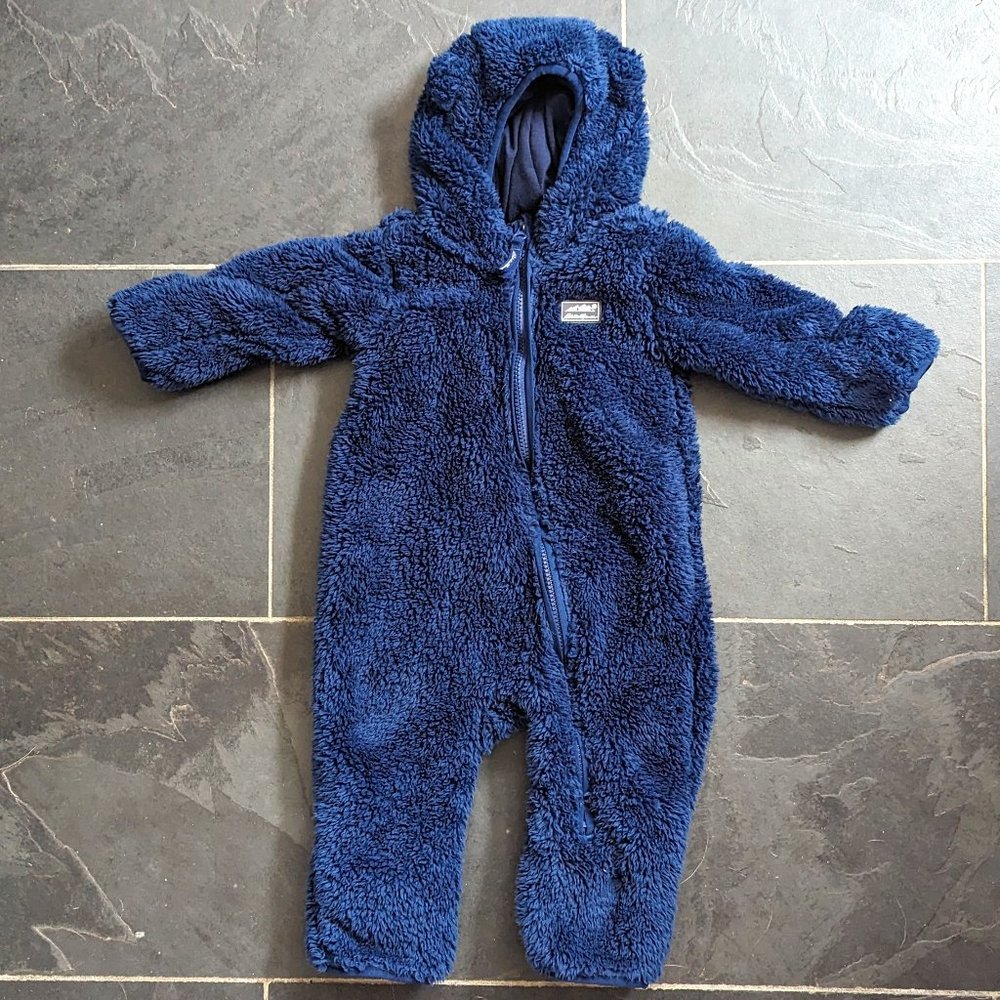Eddie Bauer Blue Fleece 6-12M Baby Onesie